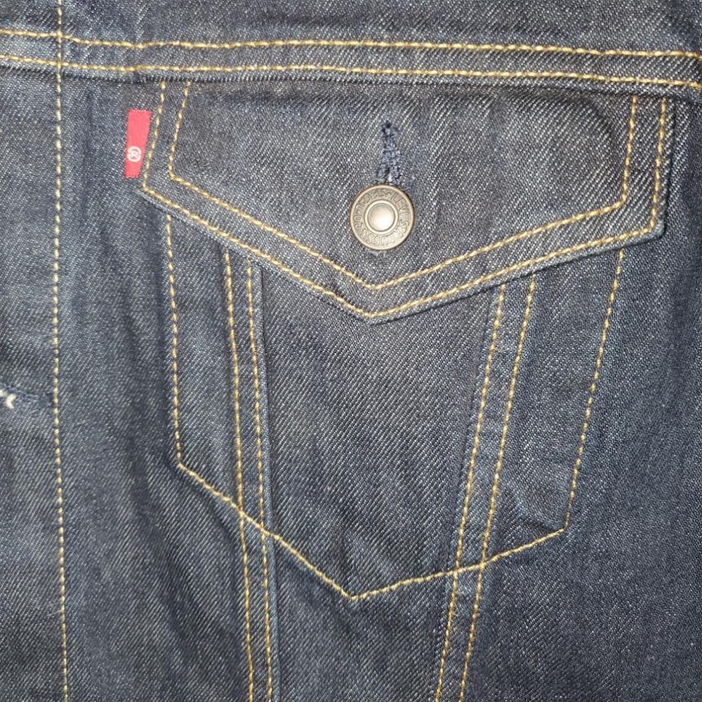 Mens Levi's Classic Denim Trucker Jacket (Red Tab) - Dark Wash (PC9 - 723340134) - Picture 5 of 14